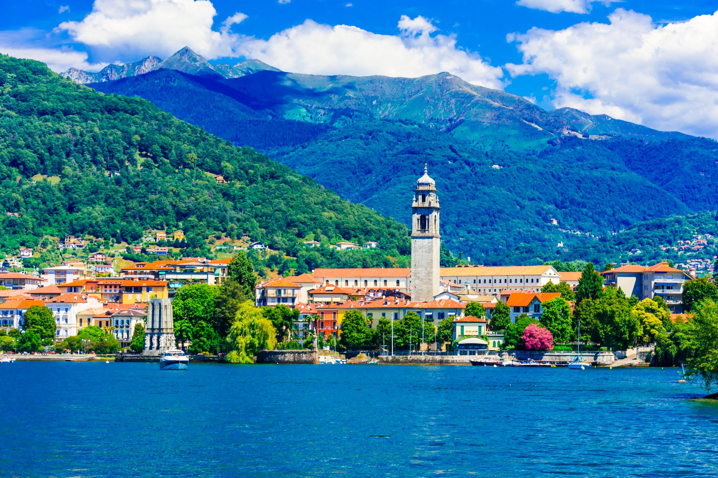 Lakeside town on an Italian lake